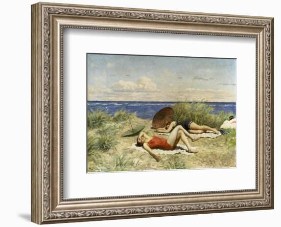 Sunbathing on the Dunes-Paul Fischer-Framed Giclee Print
