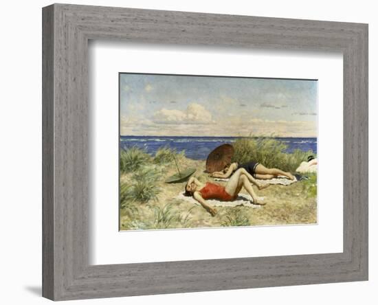 Sunbathing on the Dunes-Paul Fischer-Framed Giclee Print