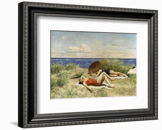 Sunbathing on the Dunes-Paul Fischer-Framed Giclee Print