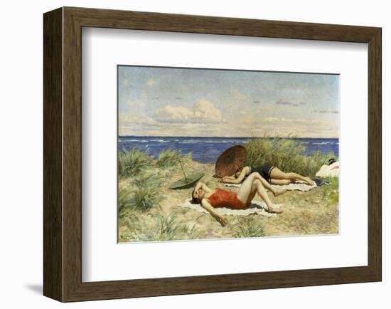 Sunbathing on the Dunes-Paul Fischer-Framed Giclee Print