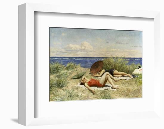 Sunbathing on the Dunes-Paul Fischer-Framed Giclee Print