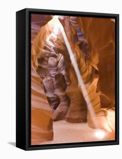 Sunbeam Illuminates Upper Antelope Canyon, Page, Arizona, USA-Rob Tilley-Framed Premier Image Canvas