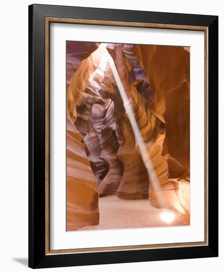 Sunbeam Illuminates Upper Antelope Canyon, Page, Arizona, USA-Rob Tilley-Framed Photographic Print