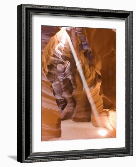 Sunbeam Illuminates Upper Antelope Canyon, Page, Arizona, USA-Rob Tilley-Framed Photographic Print