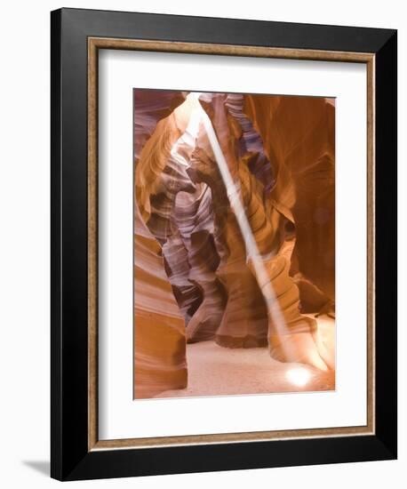 Sunbeam Illuminates Upper Antelope Canyon, Page, Arizona, USA-Rob Tilley-Framed Photographic Print