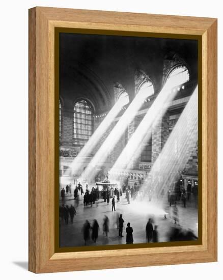 Sunbeams in Grand Central Station-null-Framed Premier Image Canvas