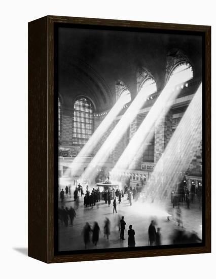 Sunbeams in Grand Central Station-null-Framed Premier Image Canvas