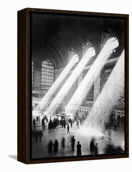 Sunbeams in Grand Central Station-null-Framed Premier Image Canvas