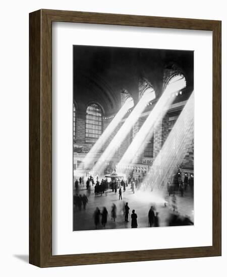 Sunbeams in Grand Central Station-null-Framed Premium Photographic Print