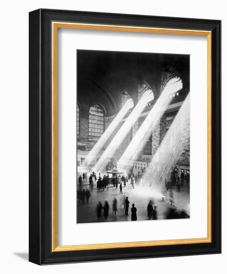 Sunbeams in Grand Central Station-null-Framed Premium Photographic Print