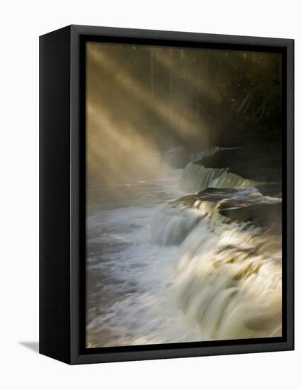 Sunbeams on Tahquamenon Falls, Upper Peninsula, Michigan, USA-Don Grall-Framed Premier Image Canvas