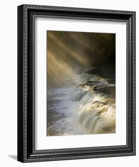 Sunbeams on Tahquamenon Falls, Upper Peninsula, Michigan, USA-Don Grall-Framed Photographic Print