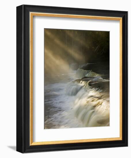 Sunbeams on Tahquamenon Falls, Upper Peninsula, Michigan, USA-Don Grall-Framed Photographic Print