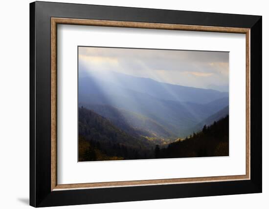 Sunbeams over Mountain Valley in the Smokies, Great Smoky Mountains National Park, Tennessee, USA-Joanne Wells-Framed Photographic Print