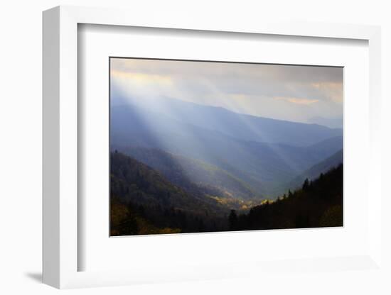 Sunbeams over Mountain Valley in the Smokies, Great Smoky Mountains National Park, Tennessee, USA-Joanne Wells-Framed Photographic Print