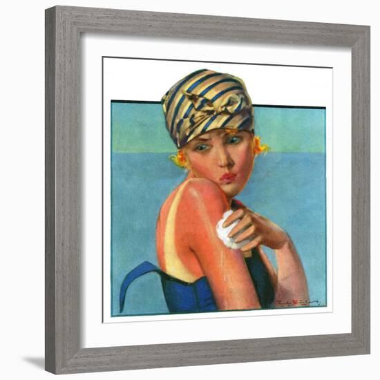 "Sunburned Sunbather,"July 6, 1929-Penrhyn Stanlaws-Framed Giclee Print