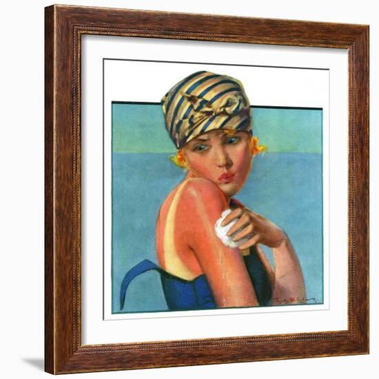 "Sunburned Sunbather,"July 6, 1929-Penrhyn Stanlaws-Framed Giclee Print