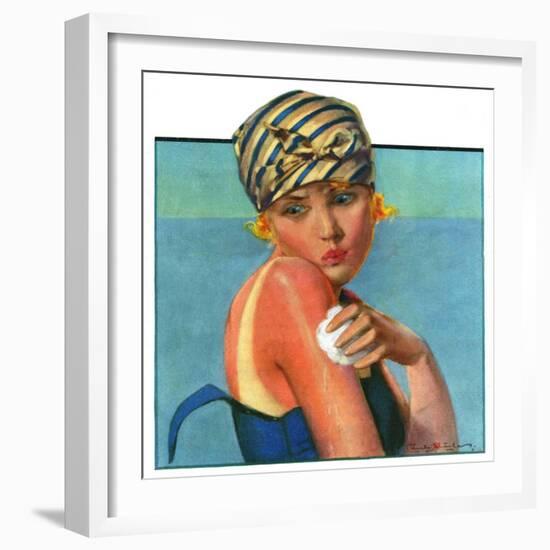 "Sunburned Sunbather,"July 6, 1929-Penrhyn Stanlaws-Framed Giclee Print