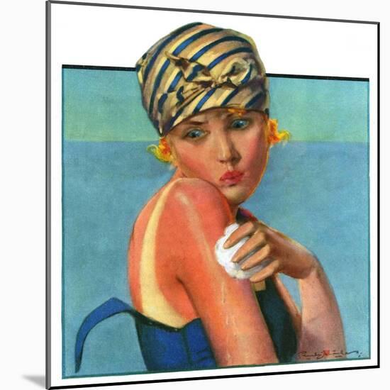 "Sunburned Sunbather,"July 6, 1929-Penrhyn Stanlaws-Mounted Giclee Print