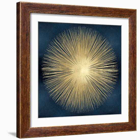 Sunburst Gold on Blue I-Abby Young-Framed Art Print