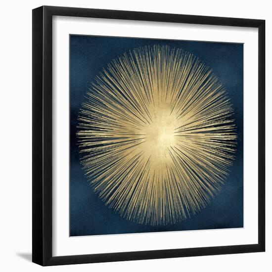 Sunburst Gold on Blue I-Abby Young-Framed Art Print