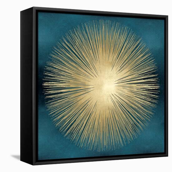 Sunburst Gold on Teal I-Abby Young-Framed Stretched Canvas