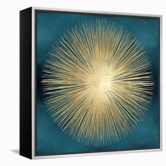 Sunburst Gold on Teal I-Abby Young-Framed Stretched Canvas