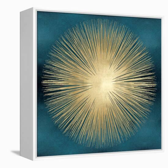 Sunburst Gold on Teal I-Abby Young-Framed Stretched Canvas