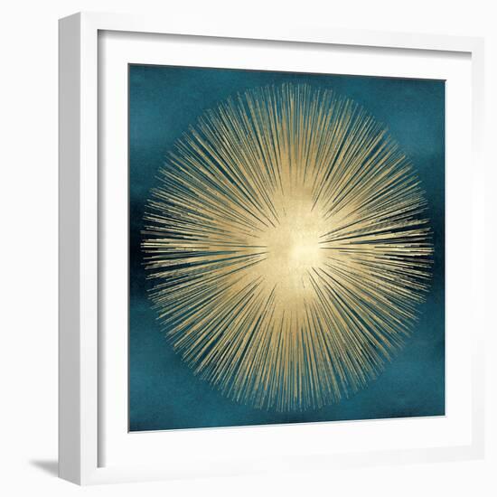 Sunburst Gold on Teal I-Abby Young-Framed Art Print