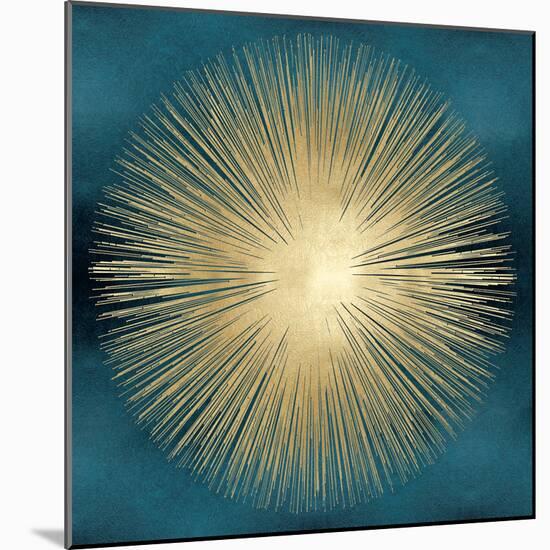 Sunburst Gold on Teal I-Abby Young-Mounted Art Print