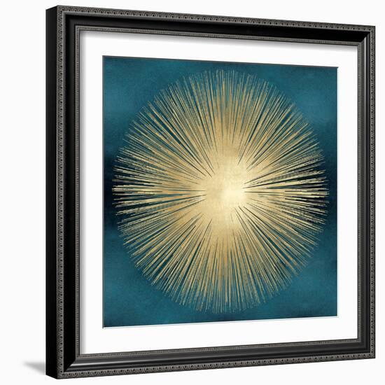 Sunburst Gold on Teal I-Abby Young-Framed Art Print