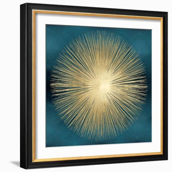 Sunburst Gold on Teal I-Abby Young-Framed Art Print