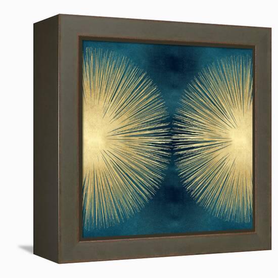 Sunburst Gold on Teal II-Abby Young-Framed Stretched Canvas