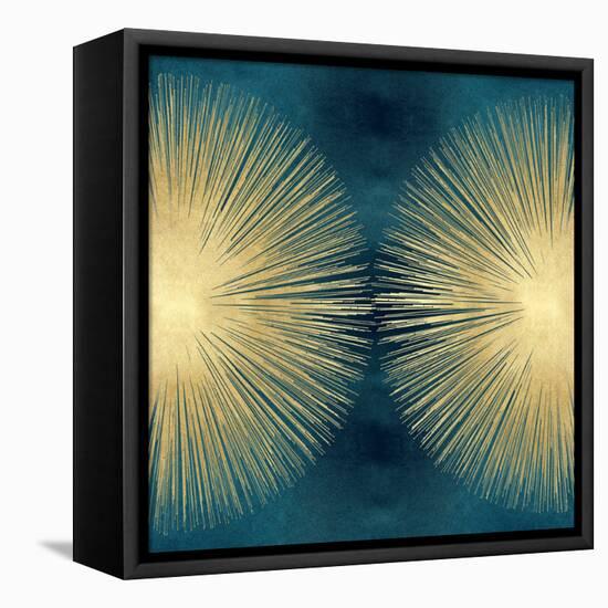 Sunburst Gold on Teal II-Abby Young-Framed Stretched Canvas