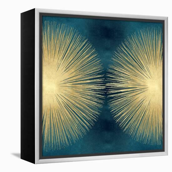 Sunburst Gold on Teal II-Abby Young-Framed Stretched Canvas