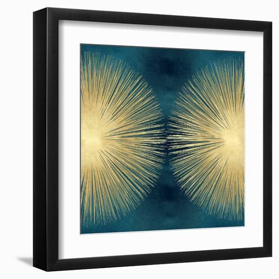 Sunburst Gold on Teal II-Abby Young-Framed Art Print