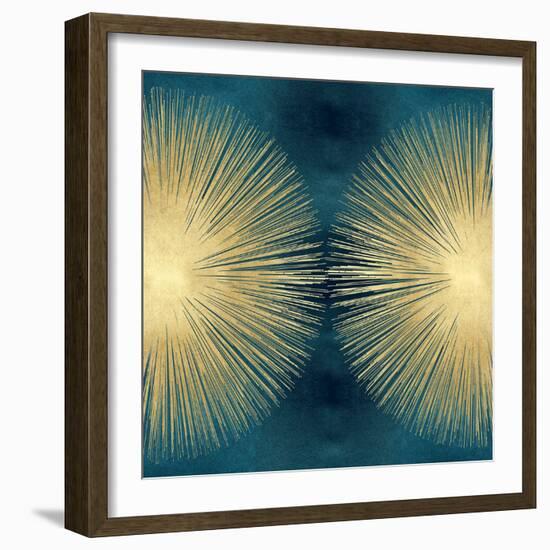 Sunburst Gold on Teal II-Abby Young-Framed Art Print