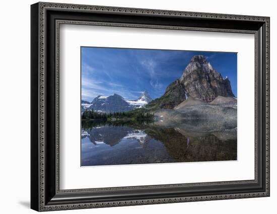 Sunburst Peak and Mount Assiniboine Reflected in Sunburst Lake-Howie Garber-Framed Photographic Print