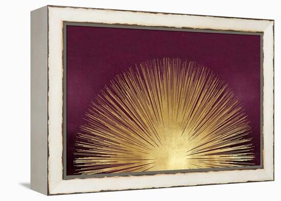 Sunburst Rising on Burgundy-Abby Young-Framed Stretched Canvas