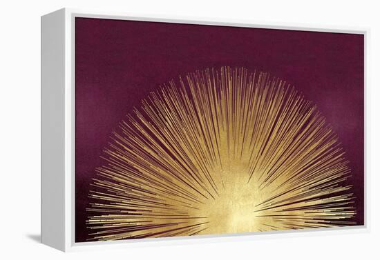 Sunburst Rising on Burgundy-Abby Young-Framed Stretched Canvas