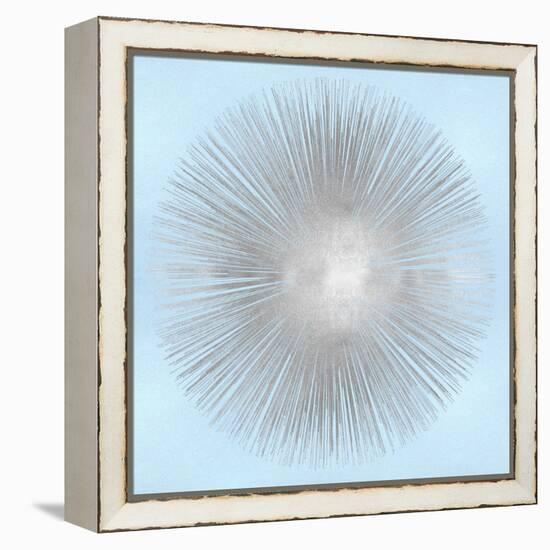 Sunburst Silver on Blue I-Abby Young-Framed Stretched Canvas