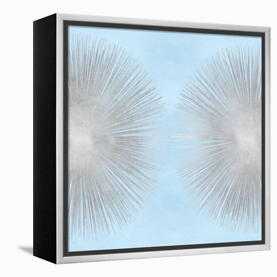 Sunburst Silver on Blue II-Abby Young-Framed Stretched Canvas