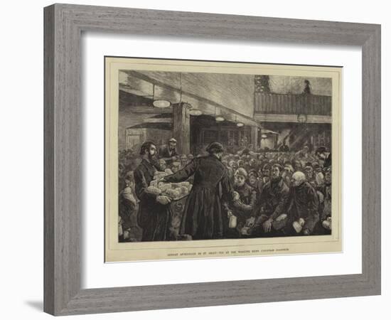 Sunday Afternoon in St Giles', Tea at the Working Men's Christian Institute-William Small-Framed Giclee Print