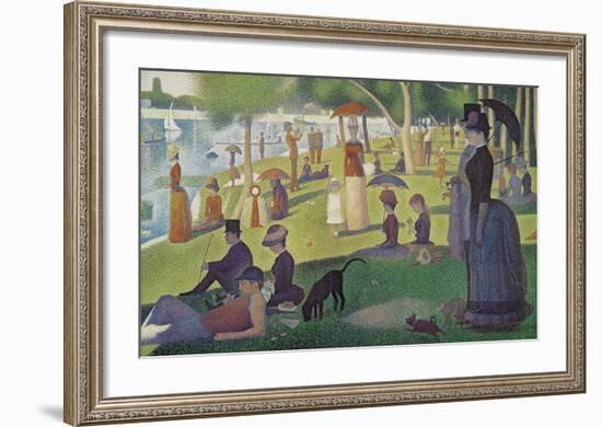 Sunday Afternoon on the Island of Grand Jatte 1864-6-Georges Seurat-Framed Art Print