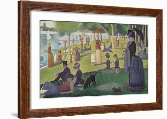 Sunday Afternoon on the Island of Grand Jatte 1864-6-Georges Seurat-Framed Art Print