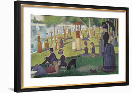 Sunday Afternoon on the Island of Grand Jatte 1864-6-Georges Seurat-Framed Art Print