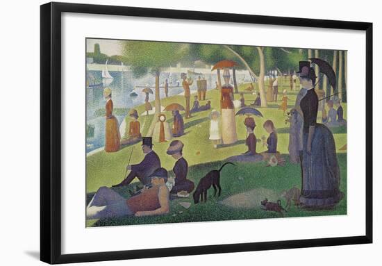 Sunday Afternoon on the Island of Grand Jatte 1864-6-Georges Seurat-Framed Art Print