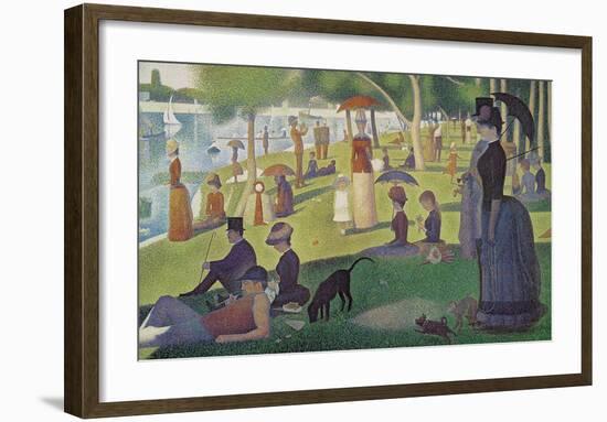 Sunday Afternoon on the Island of Grand Jatte 1864-6-Georges Seurat-Framed Art Print