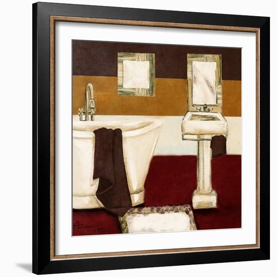 Sunday Bath in Red II-Hakimipour-ritter-Framed Art Print