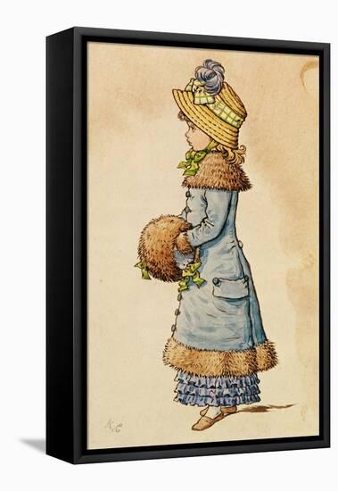 Sunday Best - Young Girl in Blue, 19Th Century 9Colour Lithograph)-Kate Greenaway-Framed Premier Image Canvas